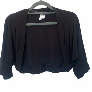 B. Darlin Cropped Long Sleeve Shrug Black SIze M